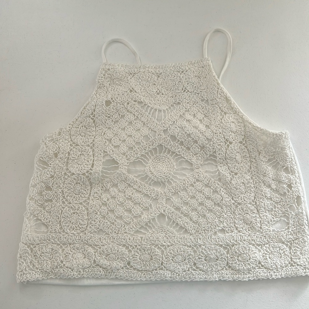 NWT Lace White Crop Top